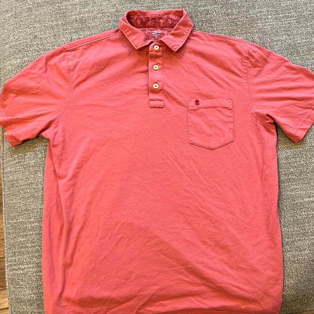 Mens Izod Saltwater Medium Salmon Polo